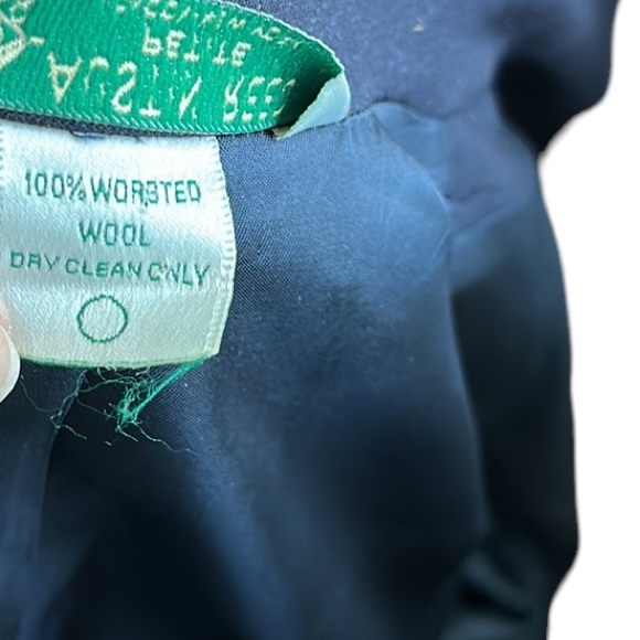 Austin Reed vintage navy blue double breasted wool blazer size 8 petite - Picture 8 of 8